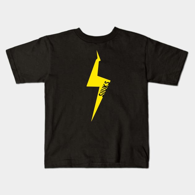 Yellow flashing lights with Slluks brand logo icon Kids T-Shirt by slluks_shop